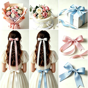 Pita Grosgrain Berpinggir Emas 1.5cm Tersedia, untuk Kemasan Kotak Hadiah Bunga, Kue, dan Perlengkapan Dekorasi Ulang Tahun - Product Image 5