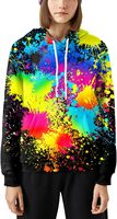 Fitspi vente en gros unisexe sweats à capuche imprimés 3d coloré nouveauté conception chandails à manches longues sweat-shirt avec poche