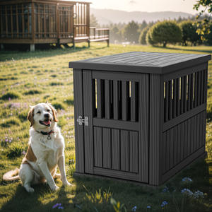 Caseta de plástico para mascotas de diseño de madera al aire libre para interior para perros, venta al por mayor del fabricante - Product Image 4