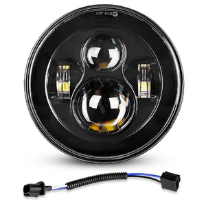 7 ''Inch Vòng LED Đèn Pha Cao Thấp Chùm Xe Máy Tương Thích Với Jeep Wrangler JK TJ LJ CJ Hummber H1 H2