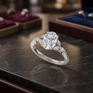Anillo de Diamante Cultivado en Laboratorio con Corte Oval y Marquise, Plata de Ley 925, Oro de 9K, 14K, 18K, Anillo de Compromiso y Joyería Fina para Mujer - Product Image 4