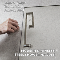 Poignée de porte de douche droite en acier inoxydable chromé moderne personnalisée 425*225, installation facile, poignée de porte/fenêtre