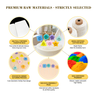 Ensemble de 7 bougies d'anniversaire géométriques mignonnes pour le visage, décoration de gâteau colorée, supports transparents, décoration de maison pour le Nouvel An