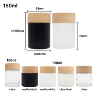 Bouteille diffuseur de parfum en verre mat blanc/noir de luxe vide, ronde, avec bouchon en bois, 150 ml, vente en gros