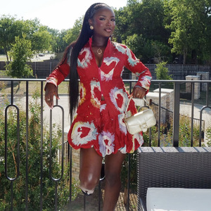 Europa und die USA grenzüberschreitende Damenmode 2026 Herbst Neu Afrikanische Mode Hot Girl Abstrakt Bedruckte Taille - Product Image 1
