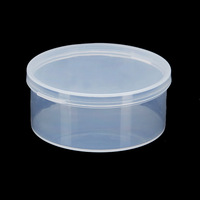 Boîte de rangement ronde transparente en plastique avec logo personnalisé, mini conteneur avec couvercle à charnière pour bijoux, clip d'écouteur de pièce de monnaie en perle