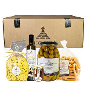 Set Regalo Culturale Pugghia: Specialità Alimentari della Puglia, Olio d'Oliva, Olive, Taralli, Confezione Regalo di Lusso Artigianale - Product Image 1