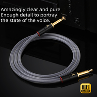 Câble audio Hifi 6,5 mm mâle-mâle pour guitare, projecteur, microphone, moniteur, double blindage, noyau OFC plaqué argent