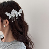 Accessoires de cheveux de luxe pleine pince à cheveux papillon en strass pour filles poignées de cheveux en croûte scintillantes pince à frange décorative