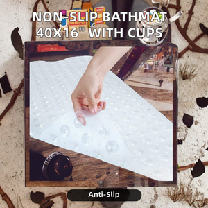 Alfombrilla de Baño <span class=keywords><strong>y</strong></span> Ducha Antideslizante Hecha a Máquina de 40*16 Pulgadas para Bañera de Niños con Orificios de Drenaje <span class=keywords><strong>y</strong></span> Vasos, Alfombrilla de Vinilo - Product Image 2
