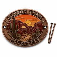 Médaille souvenir personnalisée pour la randonnée, en cuivre antique et émail souple, badge pour bâton de marche, cadeau pour randonneur, accessoire pour bâton de randonnée
