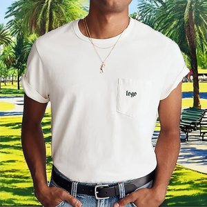 เสื้อยืดแขนสั้นคอตตอน 100% ทรงยูนิเซ็กซ์ พิมพ์โลโก้ได้ตามต้องการ มีกระเป๋าหน้าอก ระบายอากาศได้ดี เป็นมิตรต่อสิ่งแวดล้อม - Product Image 2