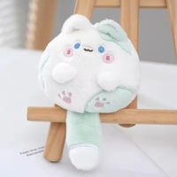 Porte-clés en peluche couineur de 12 cm, pendentif chaton de dessin animé à longue queue, animal en peluche doux pour sacs et clés, cadeau mignon