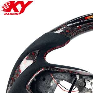 Volante de carreras estilo RPM con LED, fibra de carbono forjada y lámina de oro rojo personalizada para Honda Civic Type R CRV XRV Accord de 10ª generación - Product Image 2