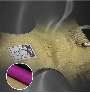 中型犬と大型犬用のカスタム耐久性のある簡単操作軽量ヘビーデューティ反射パッド入りナイロン戦術犬用ハーネス - Product Image 3