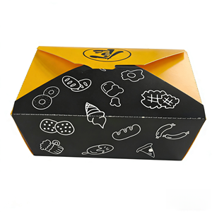 Scatole da Asporto per Pasticceria Gialle e Nere, Personalizzabili, in Cartone Alimentare, Autoportanti e Monouso per Torte e Pizza - Product Image 1