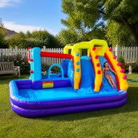 Château gonflable pour enfants Noco Commercial Backyard avec toboggan, piscine, jeu, matériau PVC, certifié CE, pour fêtes et divertissements