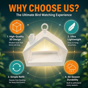 Comedero para Pájaros con Forma de Casa, Impreso en 3D, con Diseño de Animales, para Colgar al Aire Libre, sin Electricidad, Decoración de Jardín - Product Image 3