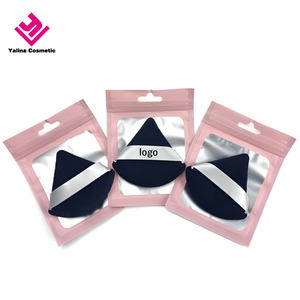 YALINA - Brocha de Maquillaje Colorida, Suave, de Algodón Puro, para Cuerpo y Rostro, Triangular, Rosa, Negra, Blanca, Lavable, para Polvos - Product Image 2