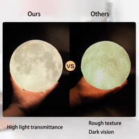 Lampe décorative de chambre à coucher, lampe de nuit LED rechargeable, lampe lune moderne à commande tactile avec 128 options de couleurs, matériau PC