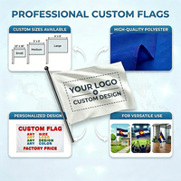 Drapeaux et bannières promotionnels personnalisés en polyester 3x5 pieds avec impression de logo sur mesure pour l'extérieur