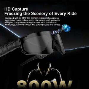 แว่นตาอัจฉริยะ ChatGPT กล้อง 1080P 8MP ป้องกันการสั่นไหว สำหรับปั่นจักรยาน ถ่ายวิดีโอและภาพนิ่ง แว่นตากีฬา ไมโครโฟนคู่ หน่วยความจำ 32GB แว่นตากันลม - Product Image 2