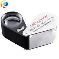 20X Jeweler Loupe White UV Light Gem Loupe 20X 21 mm Jewelry Magnifying Gem Loupe with Light USB Charging
