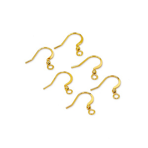 Copper Ear Hooks 18K Gold Plated With Beads DIY Earring Accessories Jewelry Findings - Product Image 4