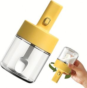 Kitchen Food Condiment Storage Glass Seasoning Box 9.3oz <b>Spice</b> <b>Jars</b> With Spoons and Lid - Product Image 1