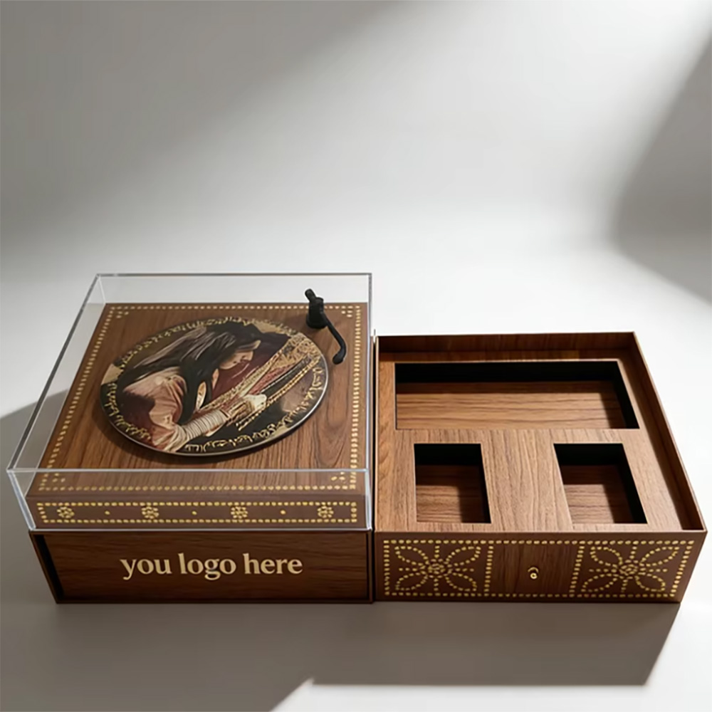 Boîte cadeau personnalisée pour platine vinyle - Style de référence 4
