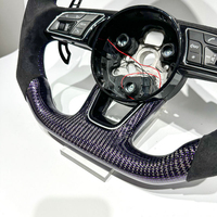 Volant de voiture en cuir et fibre de carbone avec LED pour Audi RS A1 A3 A4 A5 A6 A7 R8 RS3 C7 Q5 Q7 S3 S5 8V B8 B9 S4 Q3 Q8