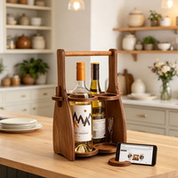 Support en bois pour bouteilles de vin et verres, étagère à bière, organisateur de rangement, présentoir de boissons pour cuisine et bar