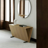 Console TV en bois massif de style Art déco italien moderne victorien pour entrée, tables et consoles de salon en bois, luxe sur mesure pour la maison