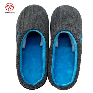 Customized OEM Hot Selling Memory Foam Waffle Fabric Embroidery Logo Slippers Ladies Indoor Home Warm Winter Slippers