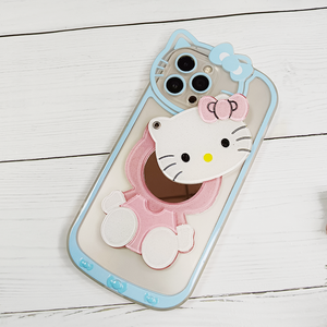 Thiết Kế Mới Hello Dễ Thương Kitty 3D Mèo Trang Điểm Gương Di Động TPU + PC Trường Hợp Điện Thoại Cho Iphone 16 15 14 13 12 11 Pro Max Với Chủ - Product Image 5
