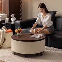 Table basse rectangulaire moderne et minimaliste, convertible, portable, réglable en hauteur, en verre, marbre ou bois, avec rangement, pour petits espaces