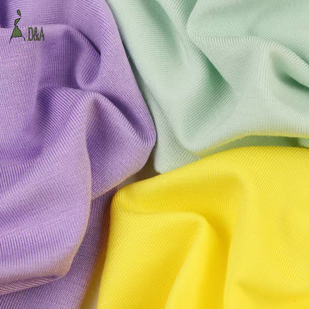 High Quality 40s 170GSM Eco-Friendly Bamboo Fiber 95% Spandex 5% Single Jersey Knit Fabric for T-Shirts & Activewear