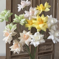 Rose artificielle en soie à 3 têtes, pétales retournés, pour mariage, décoration florale de la maison, KW-F148