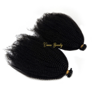 VMAE <span class=keywords><strong>Extension</strong></span> <span class=keywords><strong>Capelli</strong></span> Umani Birmani Grezzi Non Trattati 100g I-Tip Punta Piatta K I-Tip Spesse con Punte Piene Ricci Afro Kinky - Product Image 2
