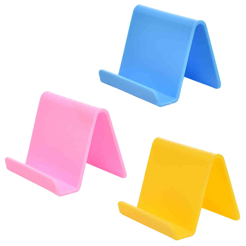 One each of blue, pink, and yellow [total of 3]