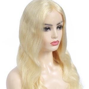 Parrucca Bionda <span class=keywords><strong>Oro</strong></span> Brasiliana da 30 Pollici con Onde Profonde e Frontale in Pizzo - Product Image 6