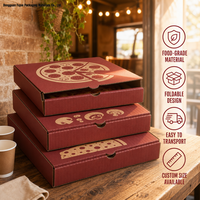 Boîte à pizza personnalisée écologique jetable en carton ondulé, doublure en pulpe moulée kraft, finition mate, design pliable