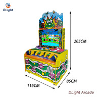 Machine d'arcade de jeu de frappe au crocodile pour 2 joueurs, grand écran, à monnayeur, Gator Panic Hammer, divertissement pour FEC Crocodile Panic