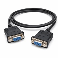 Câble Série RS232 Crossover DB9 Femelle-Femelle Industriel de 1m en PVC pour Onduleur Solaire, RTU, Surveillance de Distribution d'Énergie - En Stock