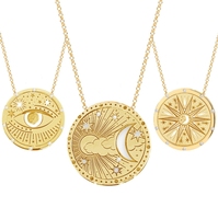 Acier inoxydable. Nouveau collier pendentif minimaliste avec carte de tarot. Chaîne de cou pour pull style minimaliste Ins. 18K