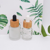 Botol Serum Tetes Kaca Es 30Ml, dengan Tutup Bambu
