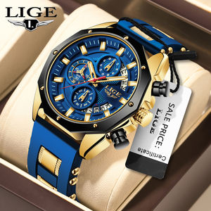 LIGE LG8908 Usine <span class=keywords><strong>Vente</strong></span> en Gros Montre pour Hommes Bleu Silicone Mains Lumineuses Luxe Quartz Couple Montres Personnalisées Cadeau Montres <span class=keywords><strong>Homme</strong></span> - Product Image 1
