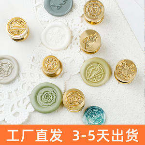 Têtes de sceau en laiton miniatures rondes 1,2 cm x 1,5 cm pour la décoration et la scellure - Product Image 2