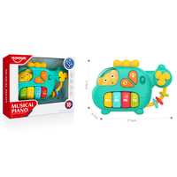 Huanger New Arrival Musical Instrument Toy Aircraft Shape with Piano Friendly Bear Driver Educational Toys for Kids