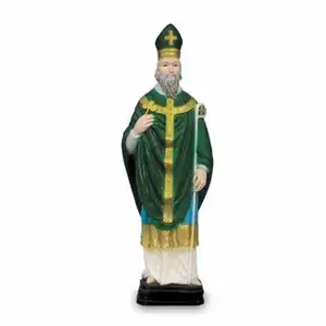 Estatua de resina en forma de San Patricio para decoración de vacaciones, artículo promocional personalizado, artesanías, color, venta al por mayor